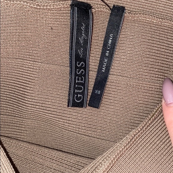 Guess Tan&Gold foil Bandage Mini Skirt - Picture 3 of 5